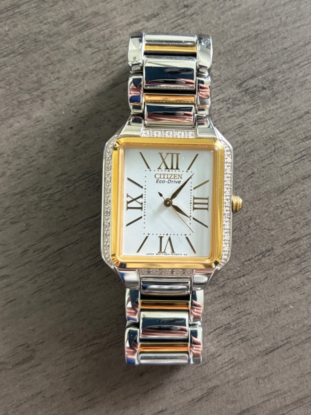 Citizen Two-Tone Women's Square Dial Eco-Drive Watch - Silver & Gold
